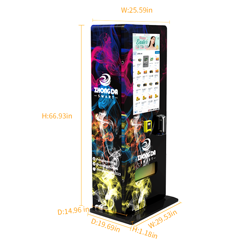 Zhongda Hot selling  wall mounted vending machine for  ID reader Age Verification 32