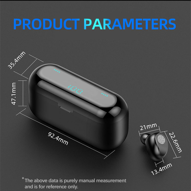 2023 F9 Tws BT5.3 True Wireless Headphones Headset  Noise Reduction Earphone Earbuds Lcd Digital Electric Quantity Waterproof