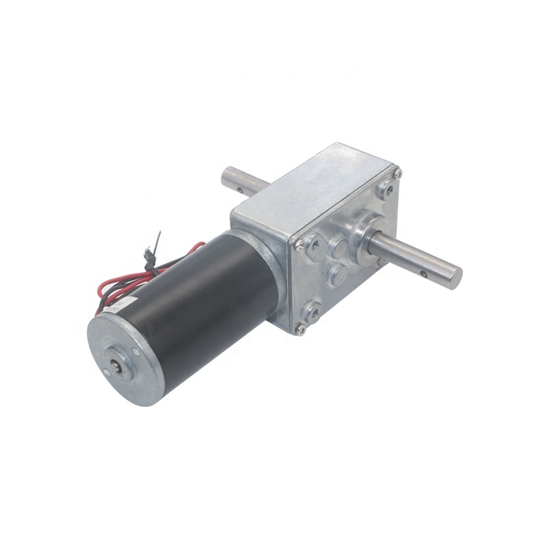 4058 High Precision DC 24V 12V Worm Gear Box Reduction Electric Motor Double Shaft Gear Motor