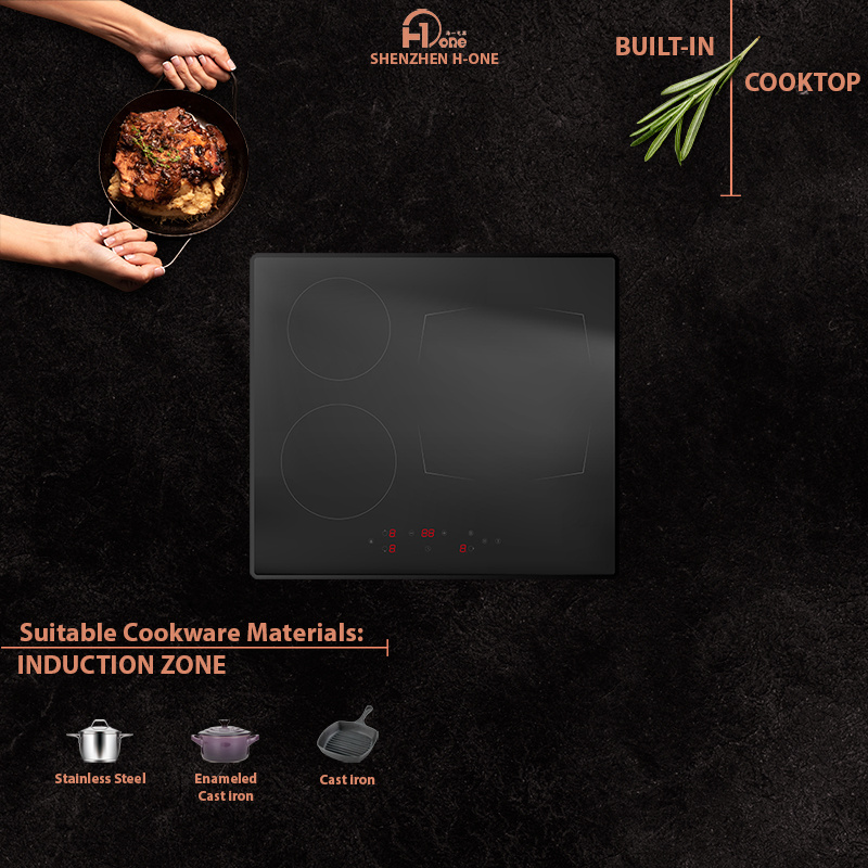 600mm 3 Zone Induction Cooker Built-in for Countertop Cooktop with MaxiZone