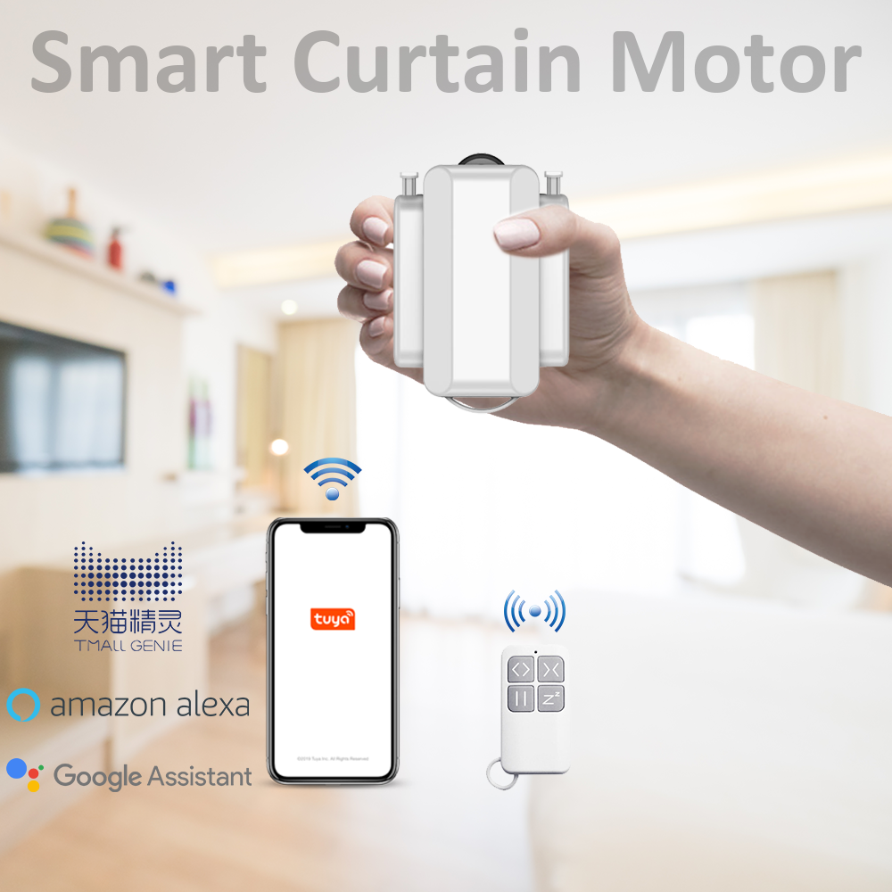 Easiest Motorized Curtain System Wireless Remote Control Smart Universal Motorized Tuya Smart Curtain Robot