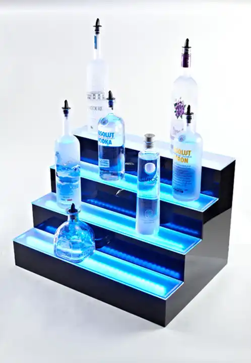 Custom design clear acrylic beer display with led light liquor bottle glorifier display for bar