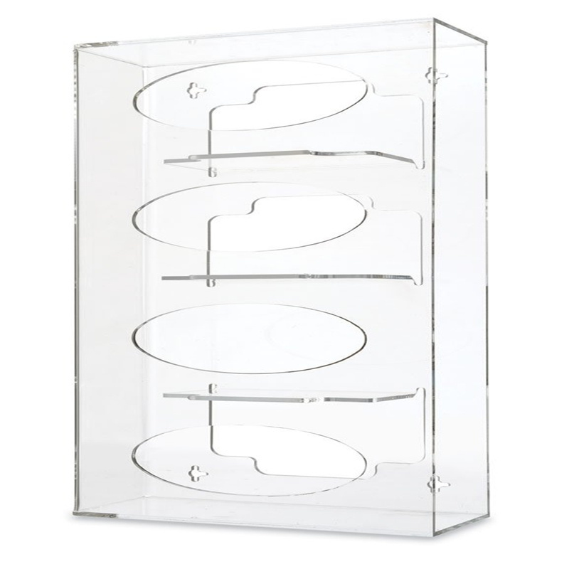 3 dividers wall mount custom wholesale lucite mask dispenser acrylic tissue box