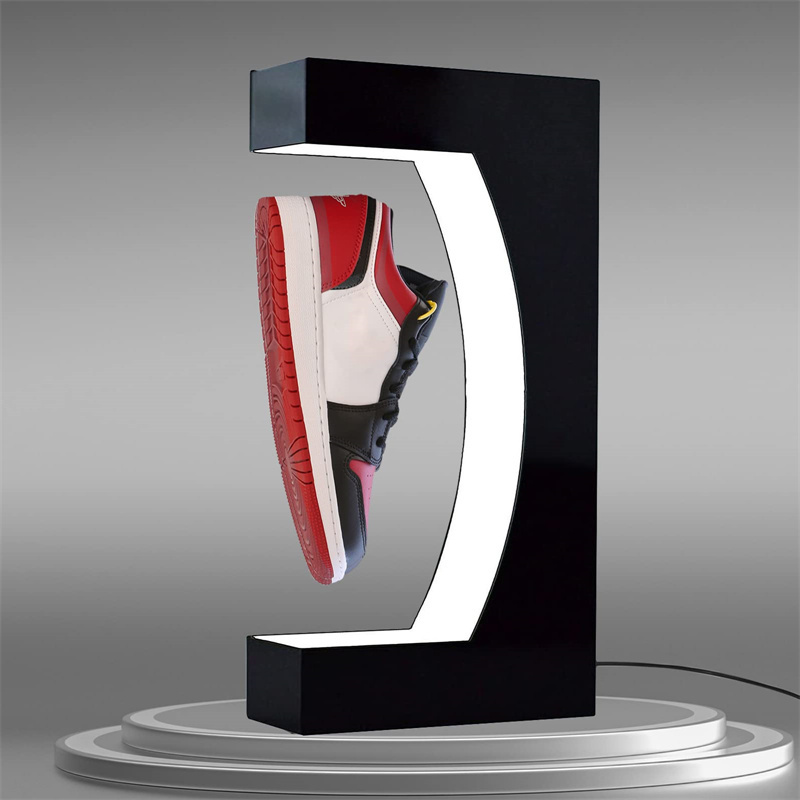 360 rotating magnetic levitation acrylic shoes display racks