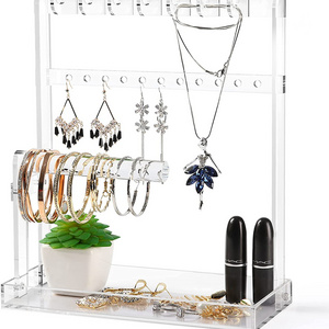 Jewelry Stand Holder Jewelry Tree 4-Tier Necklace Earring Bracelet Ring Watches Organizer Acrylic Jewelry Display Stand