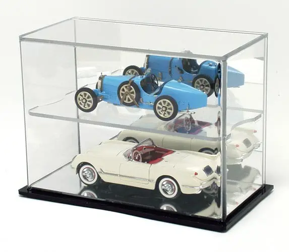 Hot wheels custom clear acrylic diecast car model display case with black base for diecast collection