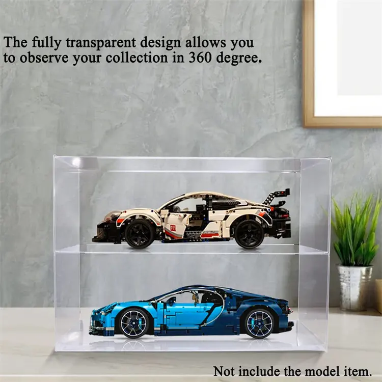 Hot wheels custom clear acrylic diecast car model display case with black base for diecast collection