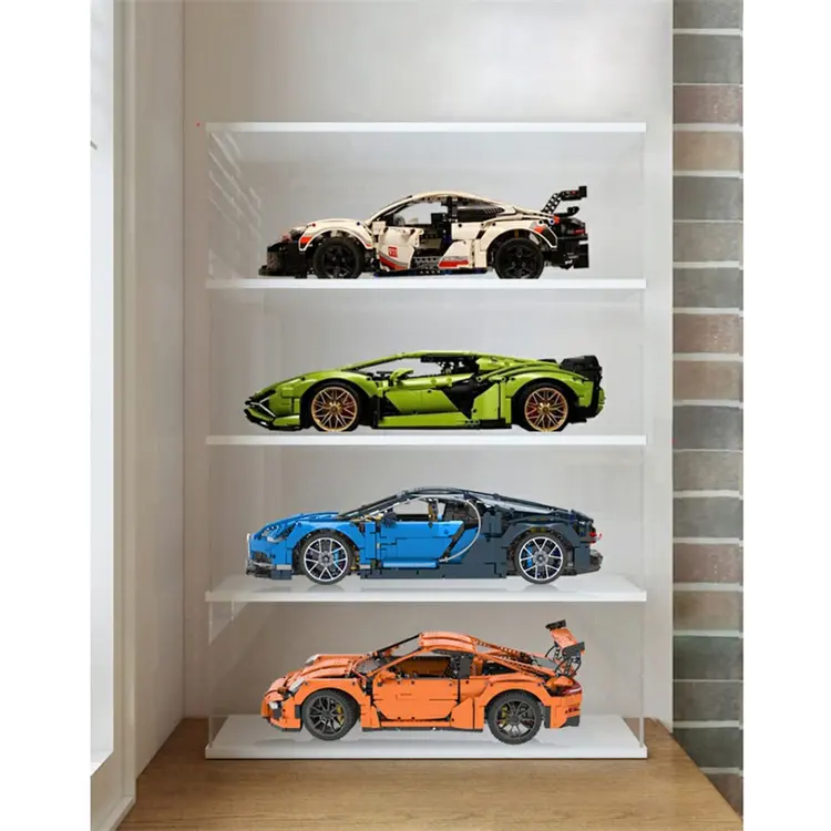 Hot wheels custom clear acrylic diecast car model display case with black base for diecast collection