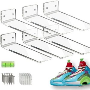 Clear Acrylic Floating Shoe Display Stands Sneaker Shelves Wall Mounted to Display Collectible Shoes