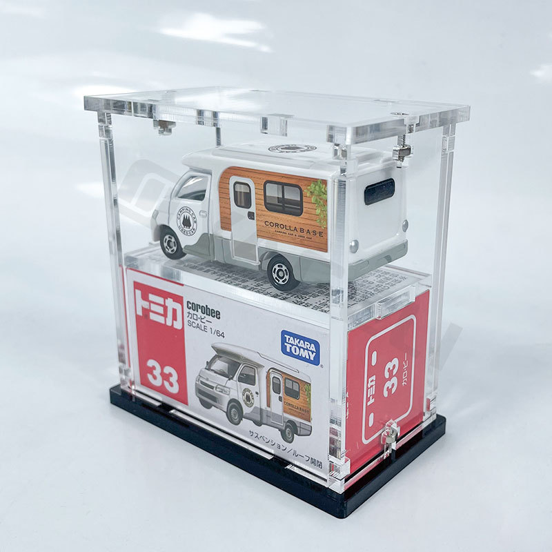 New Arrival transparent Customized Detachable 1/64 Hot Wheel Acrylic Display Case for Model Car Display