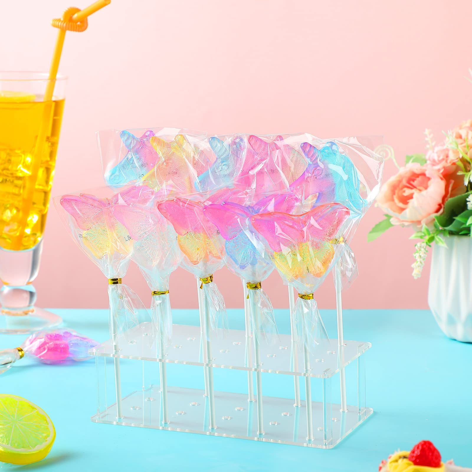 Wholesale Customized Premium Clear Acrylic Lollipop Holder 20 Hole Cake Pop Stand Candy Stand Holder for Weddings