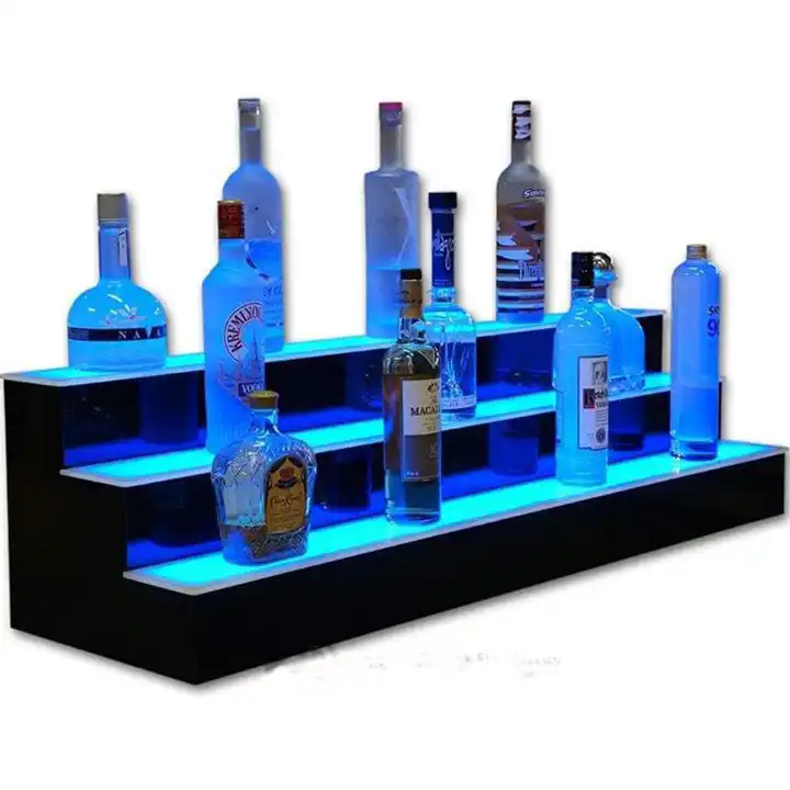 Custom design clear acrylic beer display with led light liquor bottle glorifier display for bar