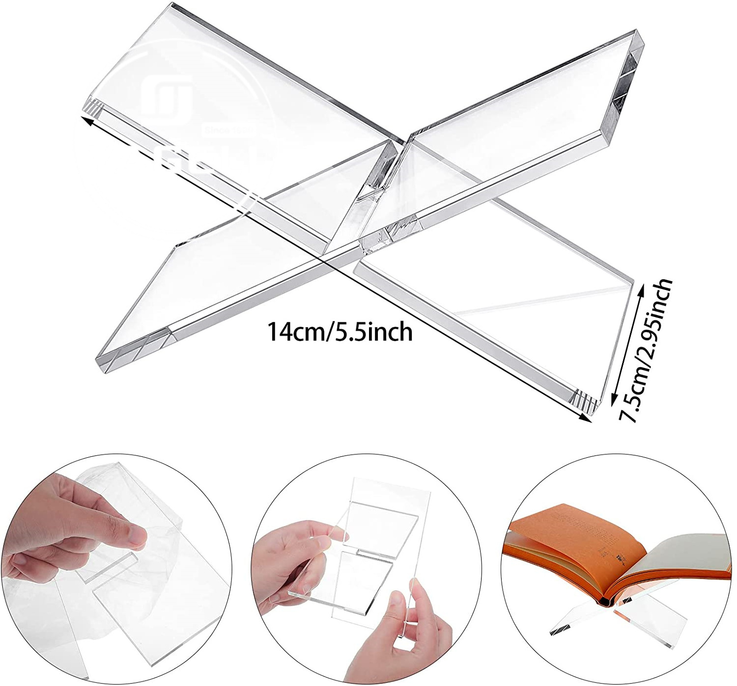 Clear Acrylic Book Display Stand Book Holder Reading Stand for Open and Closed Books Display Rack