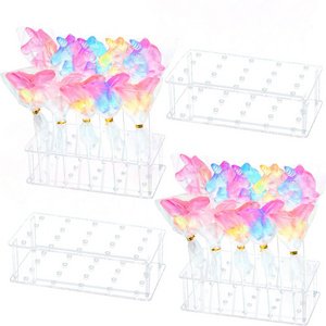 Wholesale Customized Premium Clear Acrylic Lollipop Holder 20 Hole Cake Pop Stand Candy Stand Holder for Weddings