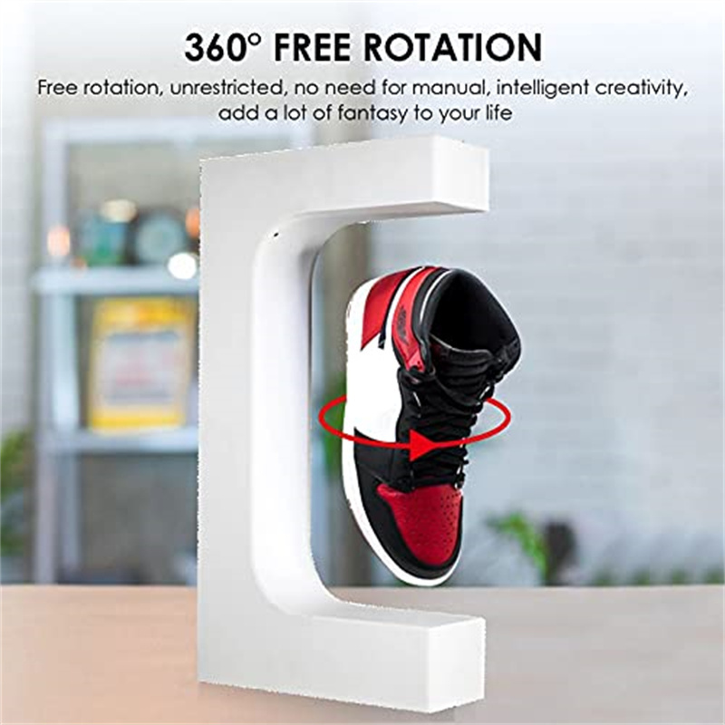 360 rotating magnetic levitation acrylic shoes display racks