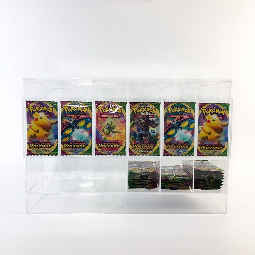 YAGELI custom factory transparent manufacturer wholesale Pokemon TCG 6 slot acrylic card pack dispenser