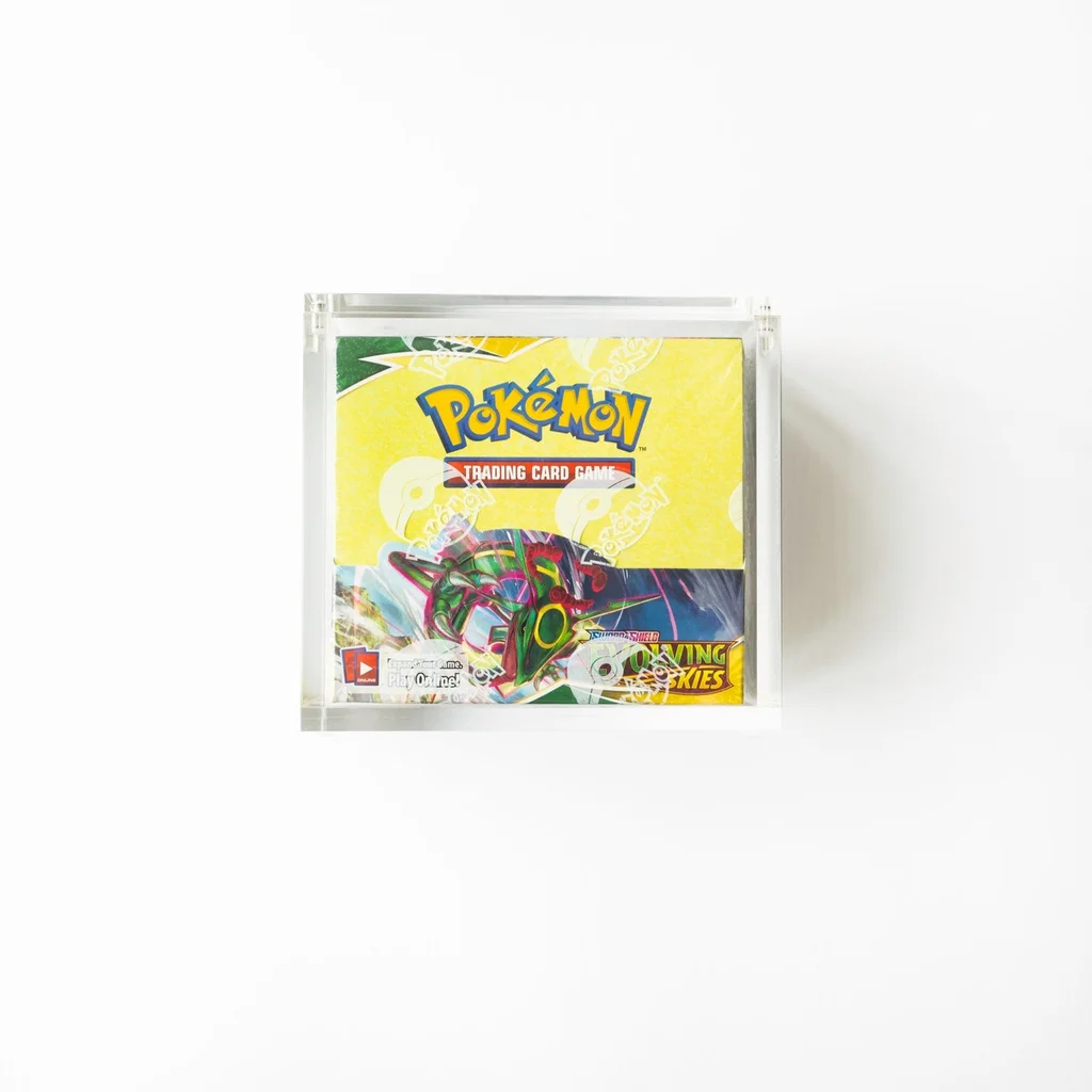 Hot selling transparent acrylic pokemoned tcg booster storage box display case booster card display case