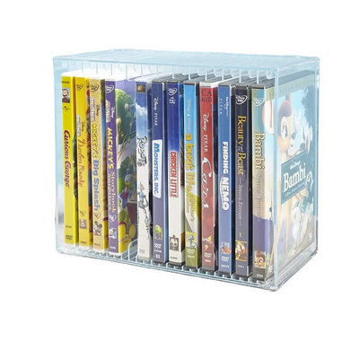 Manufacturer custom transparent stackable Video Game Disk DVD CD holder display shelf made in China