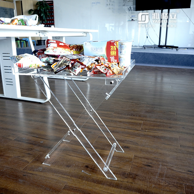 Acrylic Side Table Cheap Furniture Serving Tray Top for Living Room Acrylic Perspex Folding Tray Coffee Table