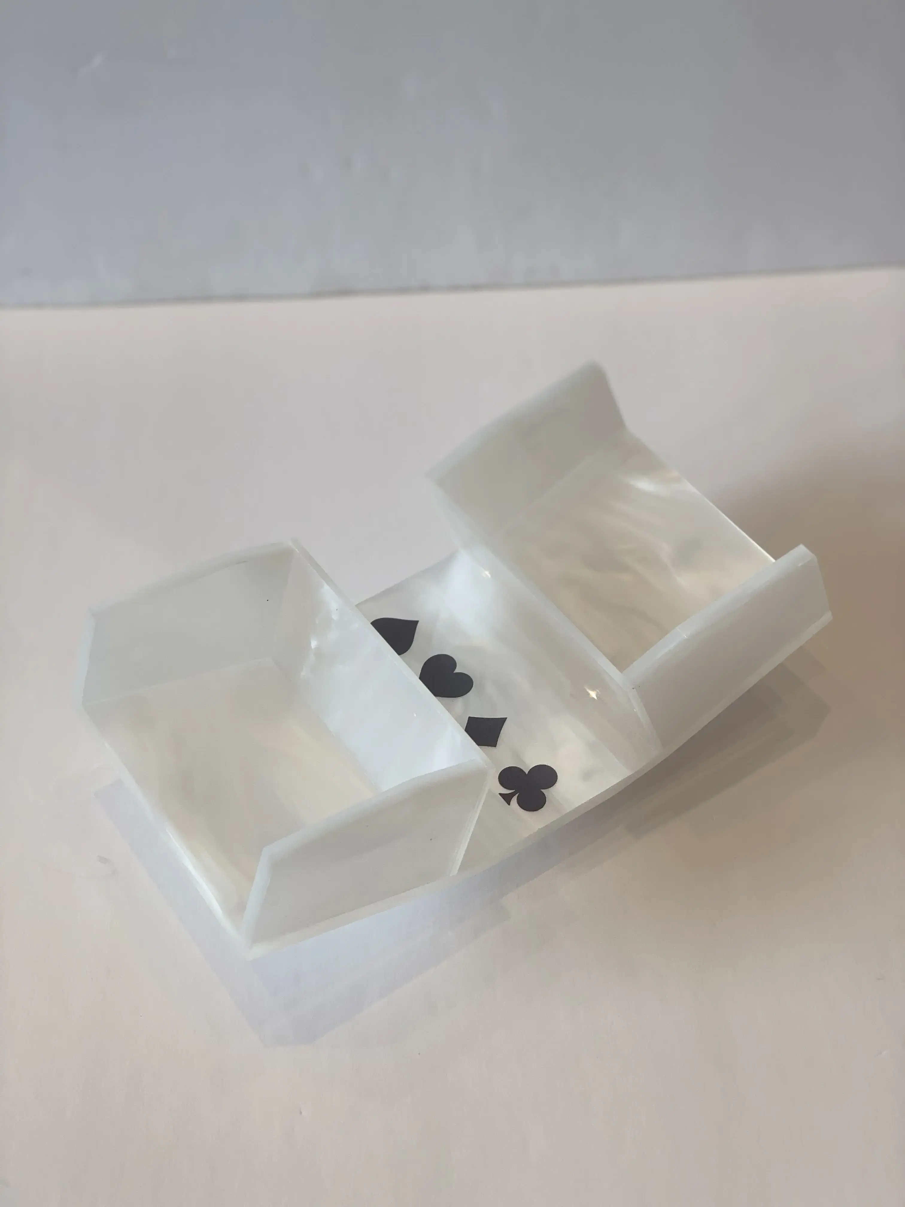 Acrylic Canasta Spinner Playing Card Tray game card storage box