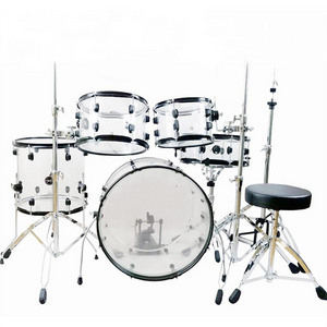 Factory Wholesale Professional Acrylic Drum Set Clear Musical Drum Kits