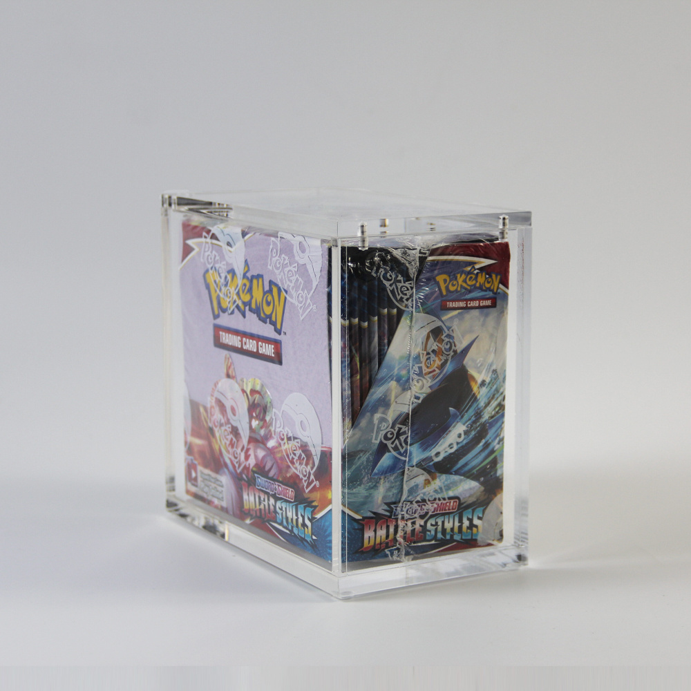 Wholesale pokemoned tcg booster storage box acrylic display case pokemoned cards lost origin booster case