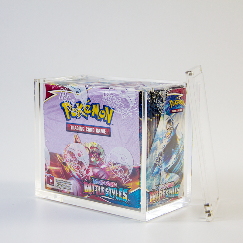 Wholesale pokemoned tcg booster storage box acrylic display case pokemoned cards lost origin booster case