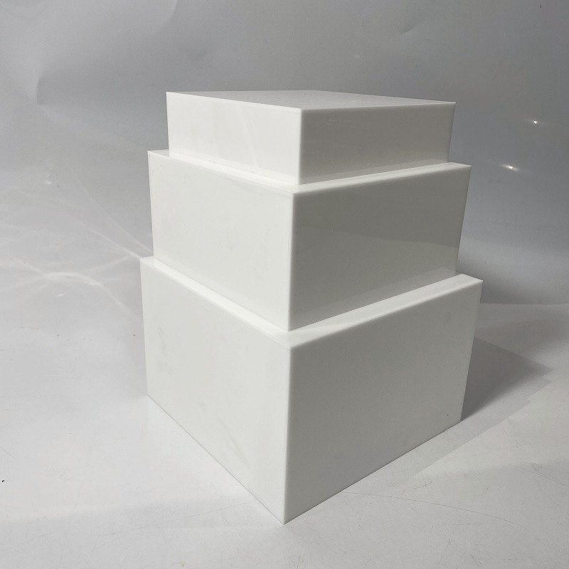 YAGELI clear Acrylic Food Display Stand White Buffet Food Display Risers Cubes for display