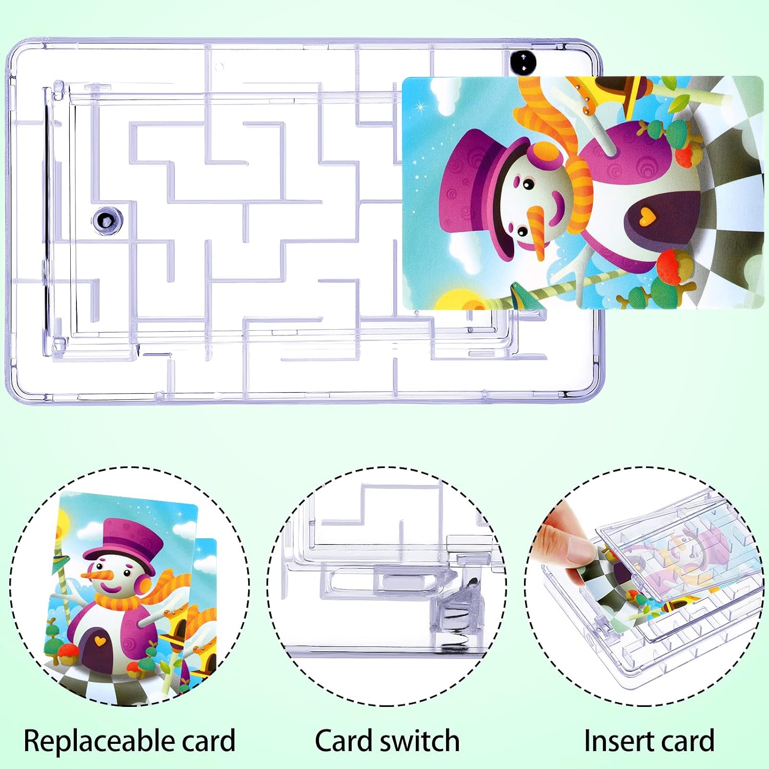 Card Holder Maze Puzzle Plastic Puzzle Card Holder Portable Fun Maze Card Box for Teens and Ad