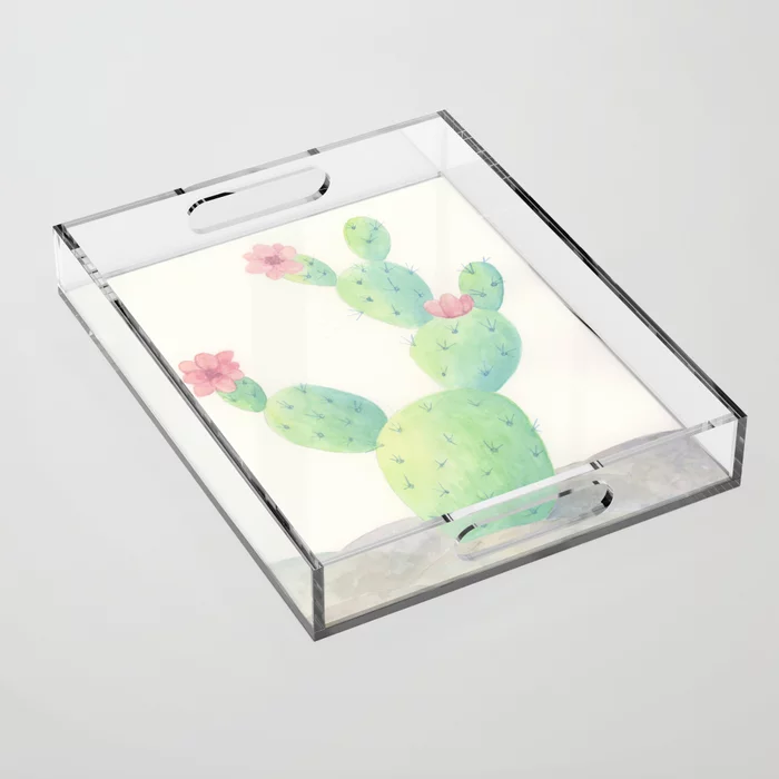 Wholesale UV printing monogrammed clear decorative  acrylic lucite bed serving tray with insert