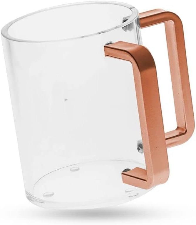 Wholesale Jewish Highly Transparent Frosted Colorful Lucite Acrylic Hexagon Judaica Washing Cup with Two Handles