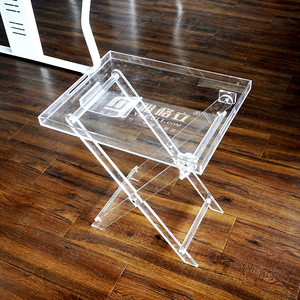 Acrylic Side Table Cheap Furniture Serving Tray Top for Living Room Acrylic Perspex Folding Tray Coffee Table