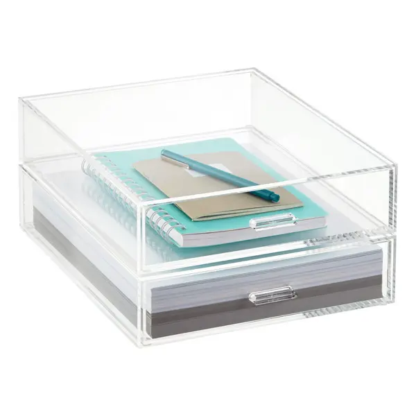 Yageli Custom Popular Clear Luxury Portrait Acrylic Paper Drawer Acrylic File Organizer with Drawer