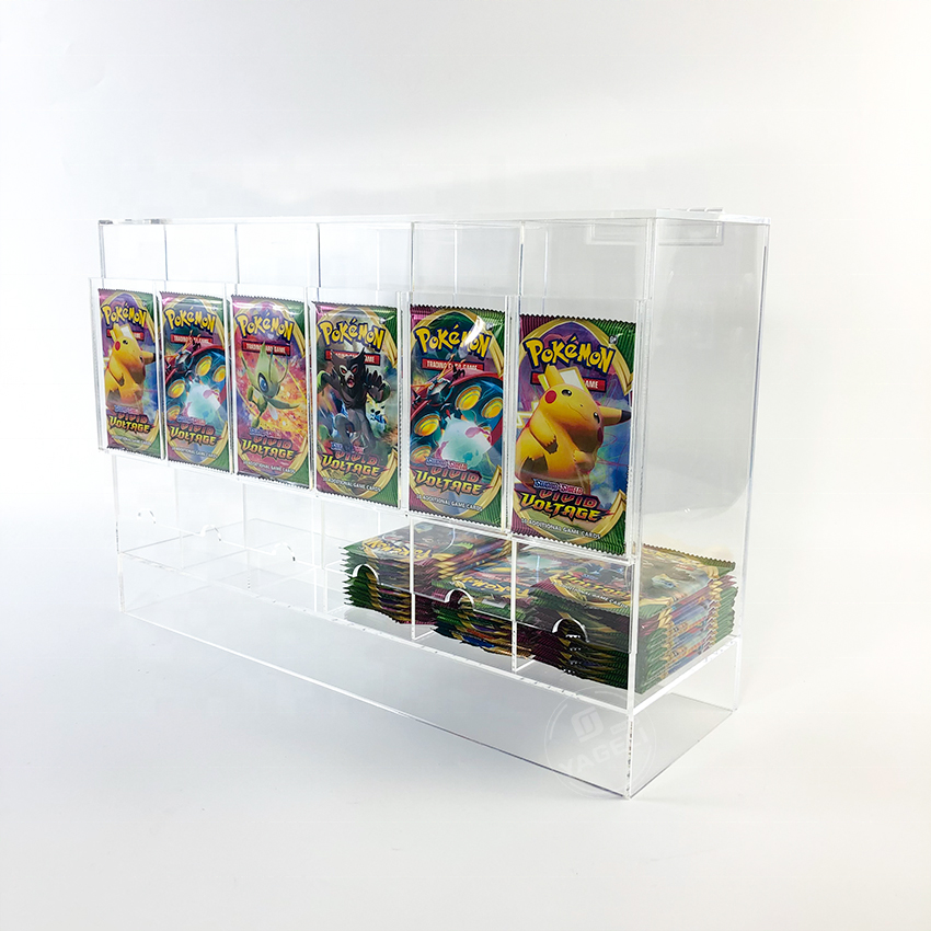 YAGELI custom factory transparent manufacturer wholesale Pokemon TCG 6 slot acrylic card pack dispenser