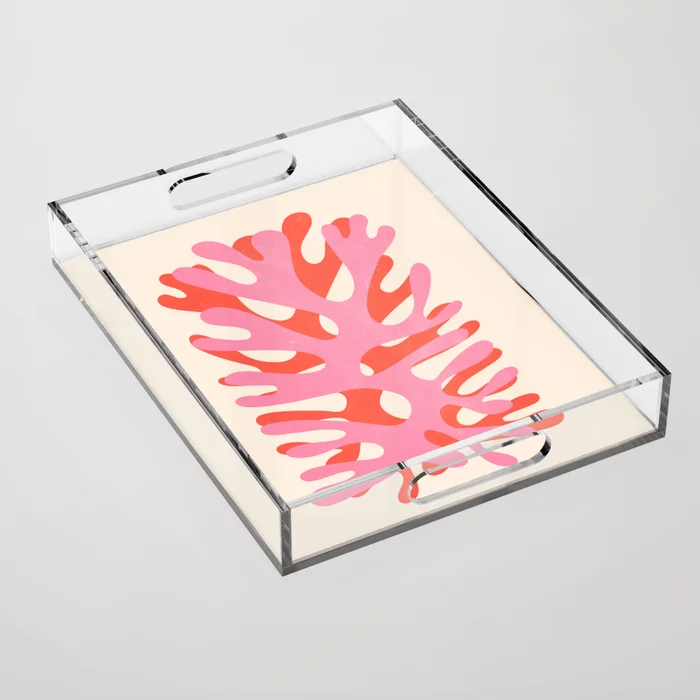 Wholesale UV printing monogrammed clear decorative  acrylic lucite serving tray with paper insert