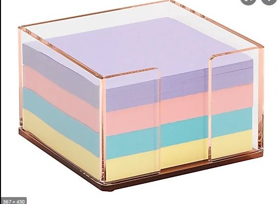 China manufacture wholesale custom tabletop square clear acrylic memo holder acrylic notepad holder