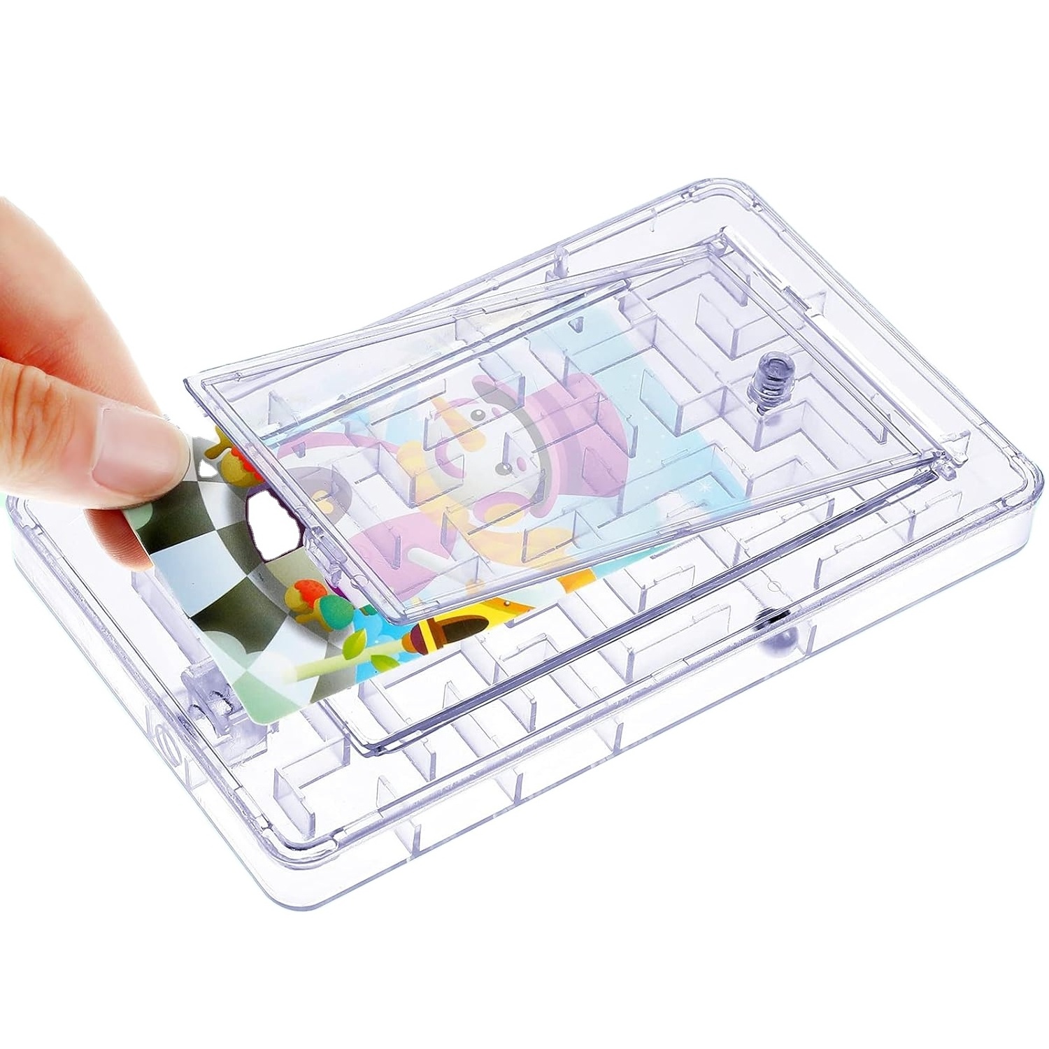 Card Holder Maze Puzzle Plastic Puzzle Card Holder Portable Fun Maze Card Box for Teens and Ad