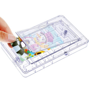 Card Holder Maze Puzzle Plastic Puzzle Card Holder Portable Fun Maze Card Box for Teens and Ad