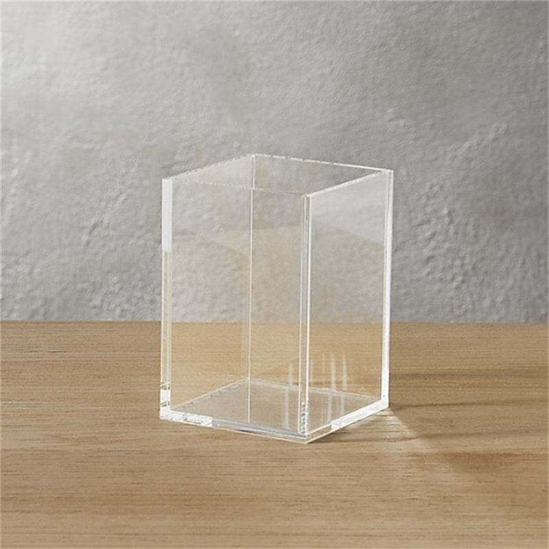 Classic design custom size crystal clear acrylic desktop pen cup organizer holder