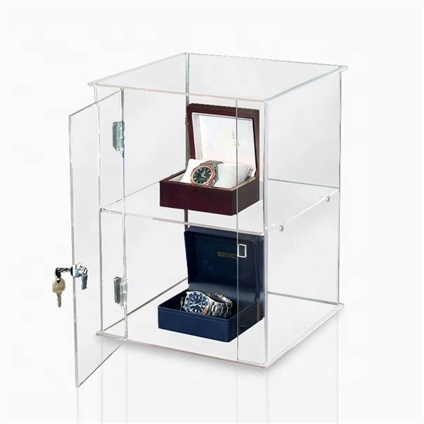 custom clear acrylic display cabinet locking clear acrylic display case with lock