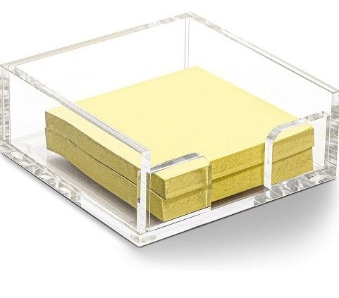 China manufacture wholesale custom tabletop square clear acrylic memo holder acrylic notepad holder