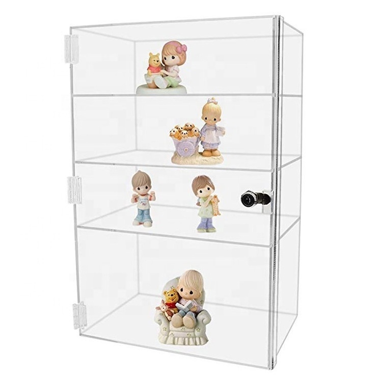 custom clear acrylic display cabinet locking clear acrylic display case with lock