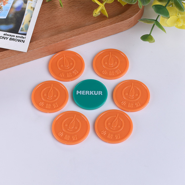 Double color plastic round coin plastic token teaching coin for children counting 25mm