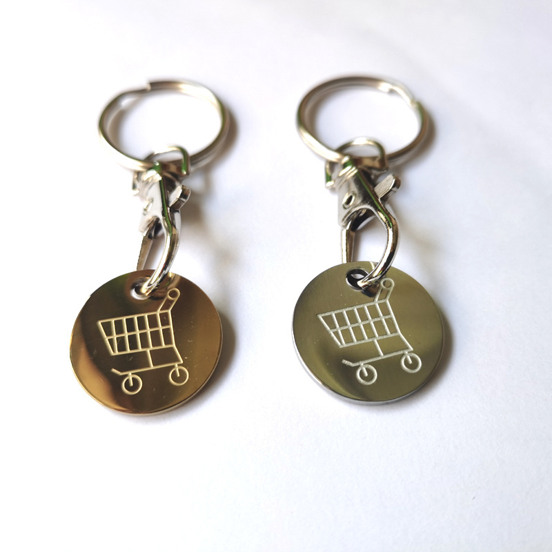 Trolley Token Keyring Metal Shopping Trolley Token Keychain Trolley Unlock Release Key Ring