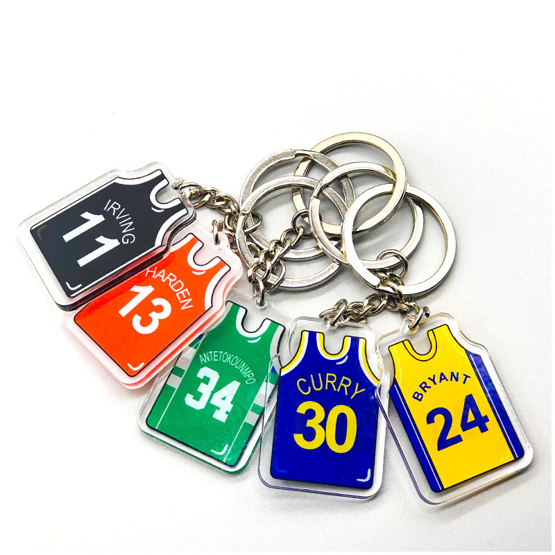 basketball team t-shirt jersey sport key chain star Kobe lake team keychain soccer jersey keychain