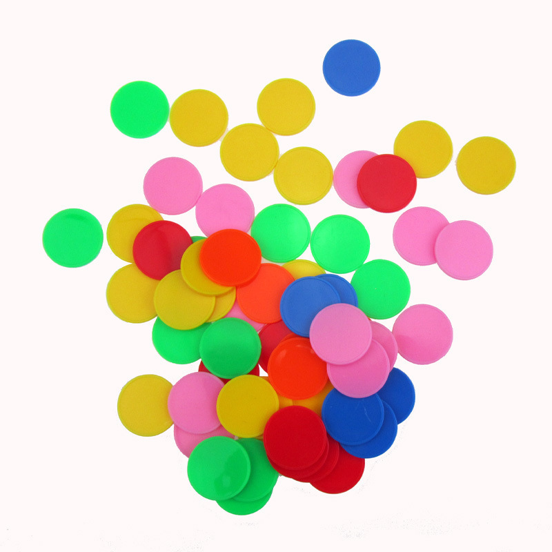 Double color plastic round coin plastic token teaching coin for children counting 25mm