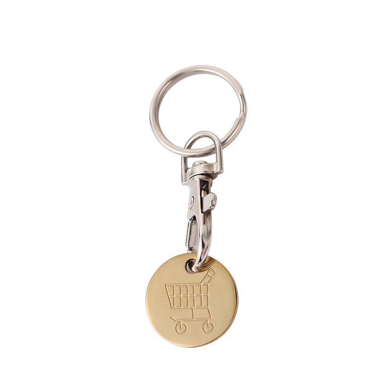 Trolley Token Keyring Metal Shopping Trolley Token Keychain Trolley Unlock Release Key Ring