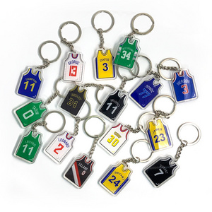 basketball team t-shirt jersey sport key chain star Kobe lake team keychain soccer jersey keychain