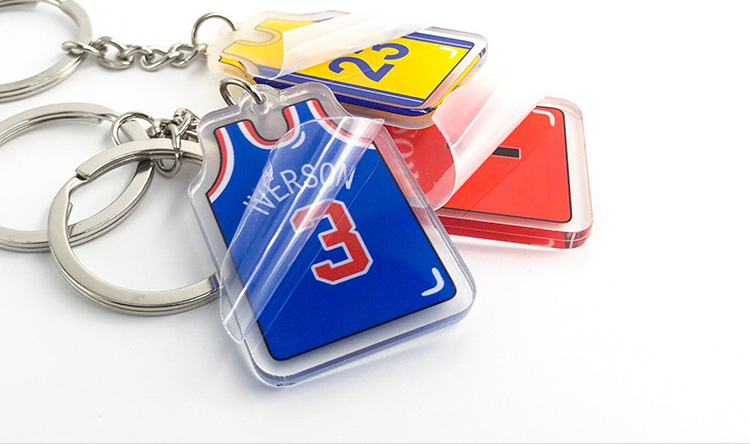 basketball team t-shirt jersey sport key chain star Kobe lake team keychain soccer jersey keychain