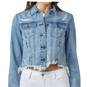 New Arrival Customized Latest Fashion Jean Jacket Wholesale Denim Jean Jacket  Women Fashionable Yellow Denim jacket